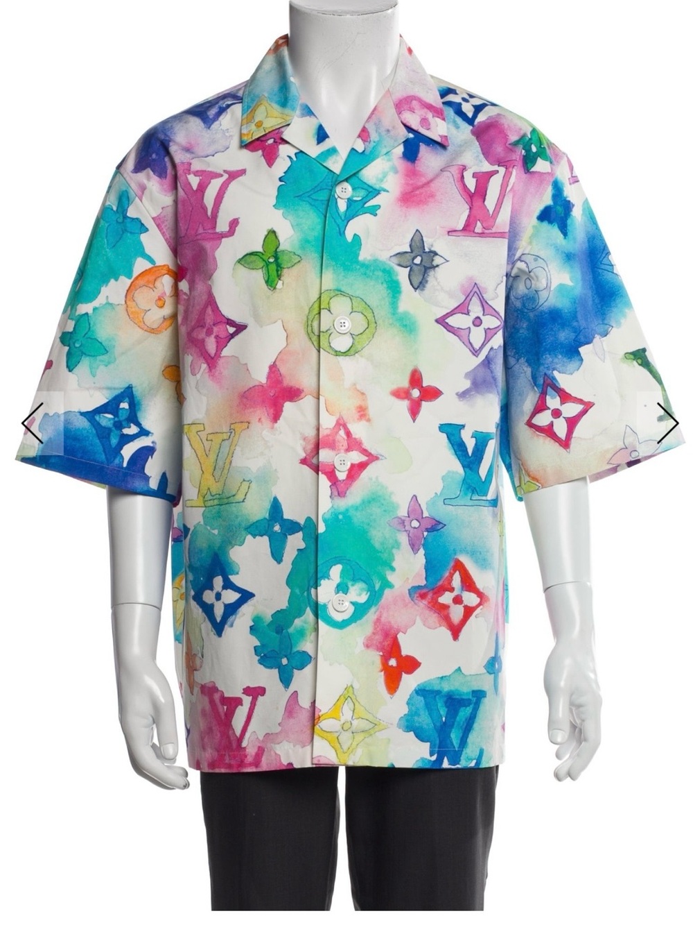 Louis Vuitton White Multicolor Watercolor Monogram Short Sleeve Shirt